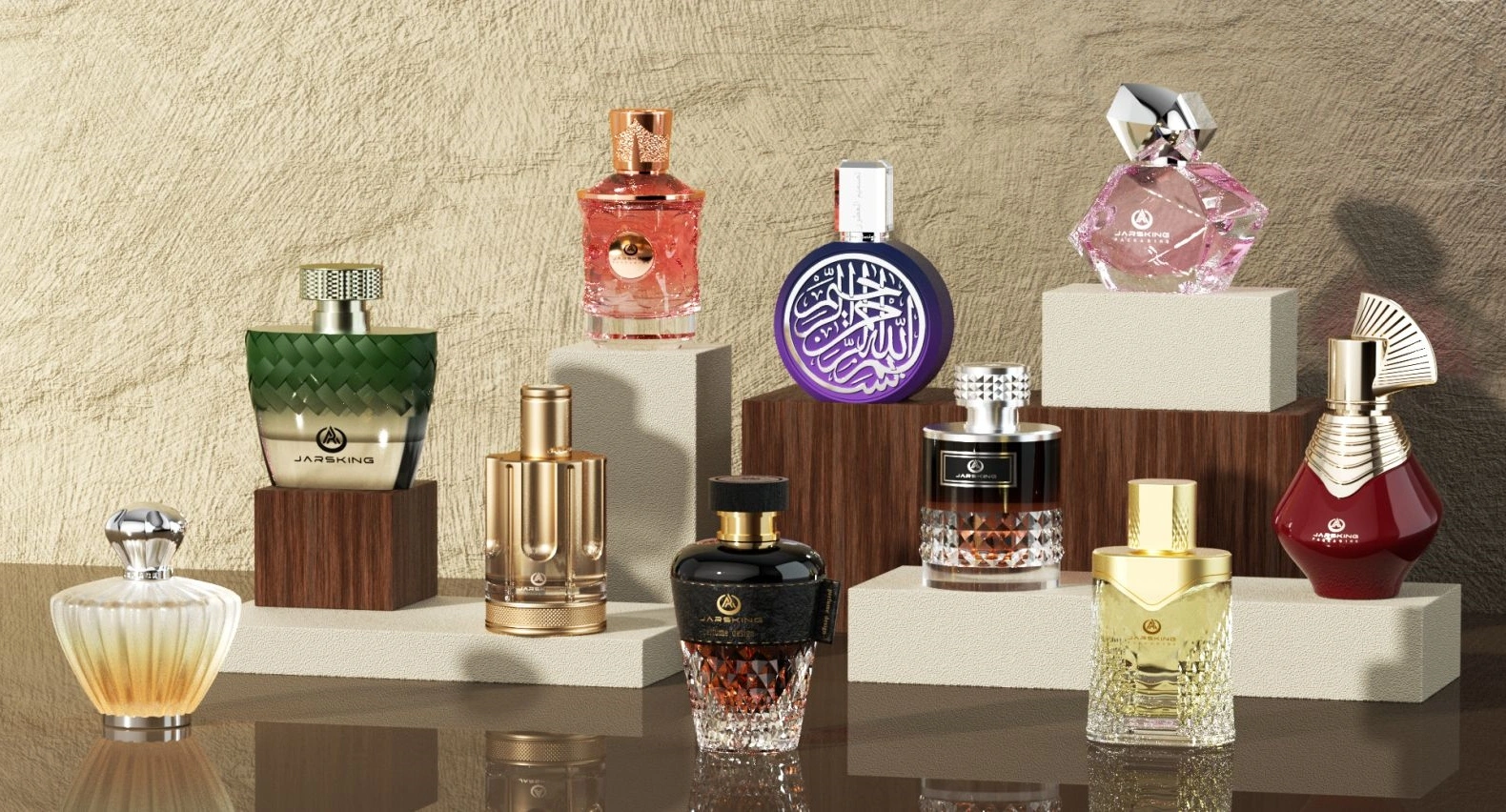 Jarsking's various styles of perfume bottles