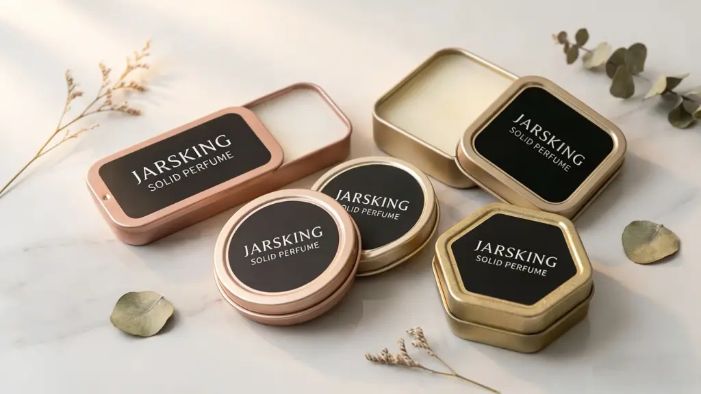 solid perfume packaging in jarsking