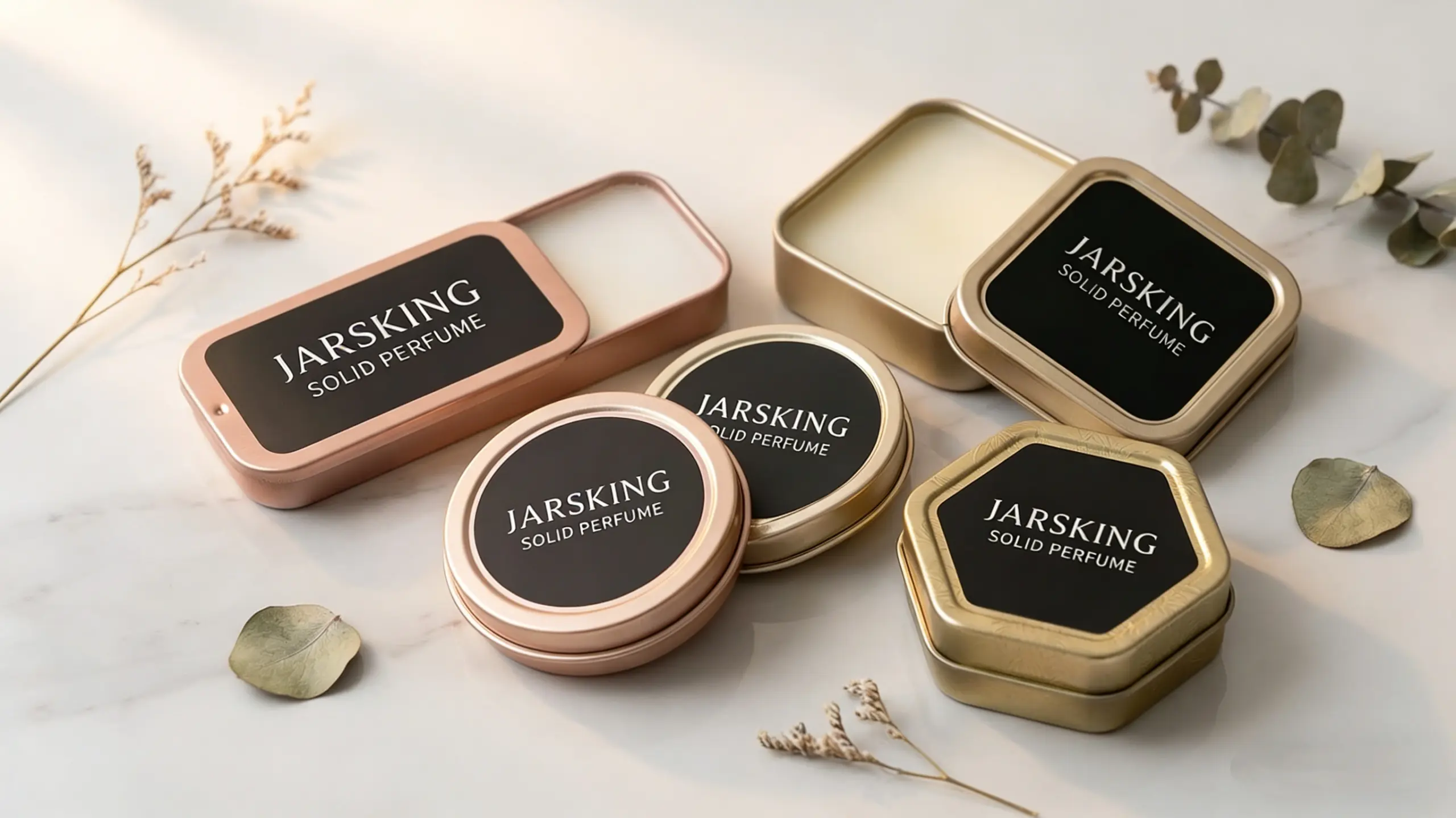 solid perfume packaging in jarsking