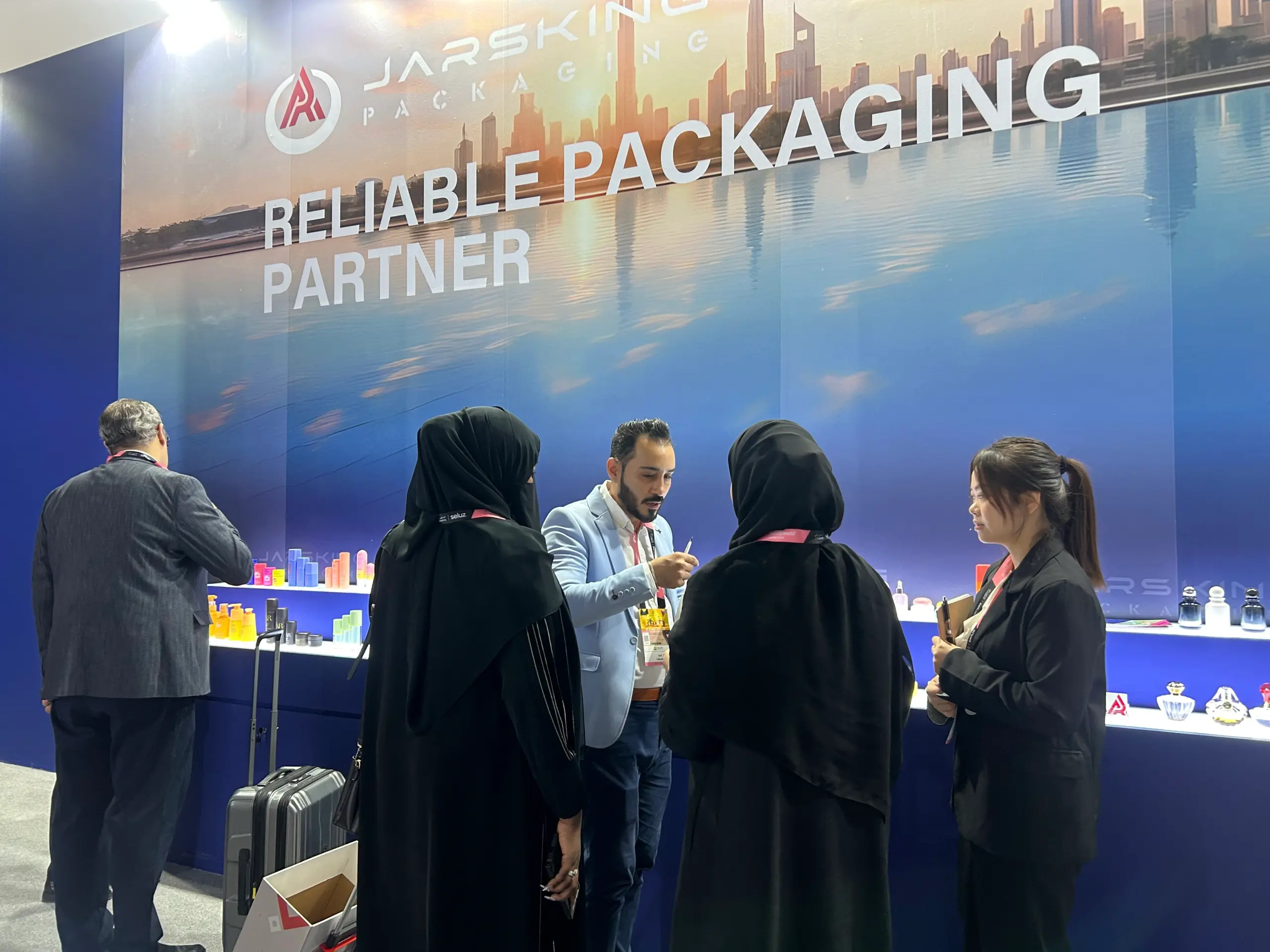 talking with customers in Beauty Middle East