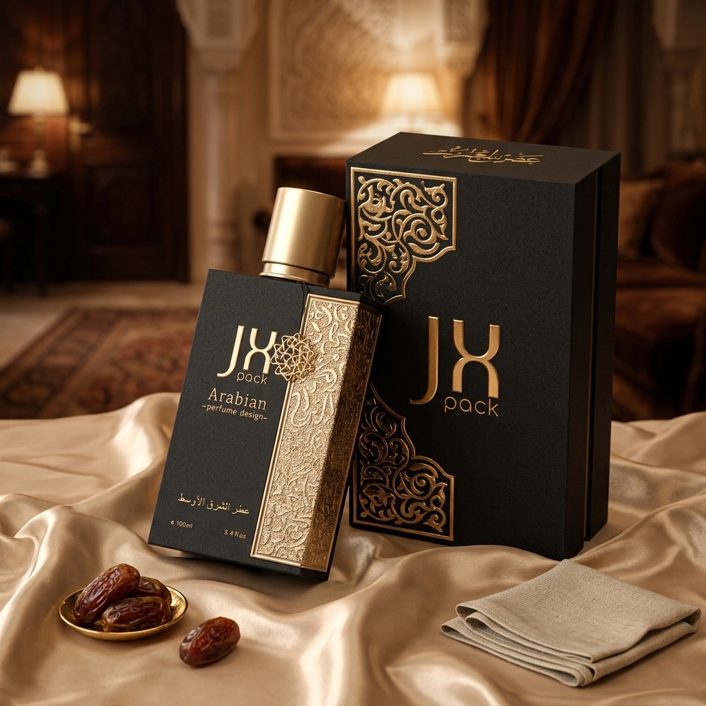 Perfume bottle with gold filigree