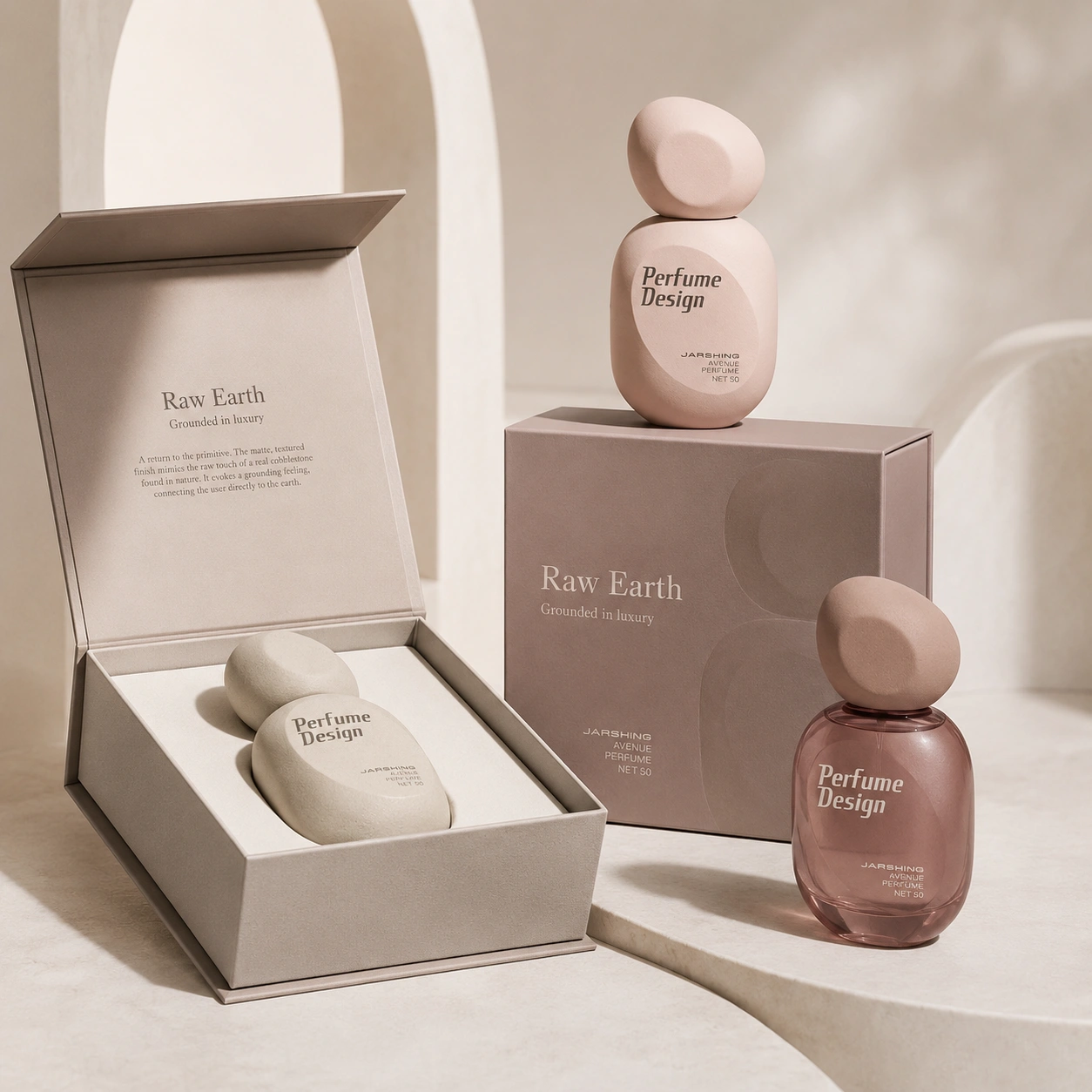 Custom matte stone perfume bottles