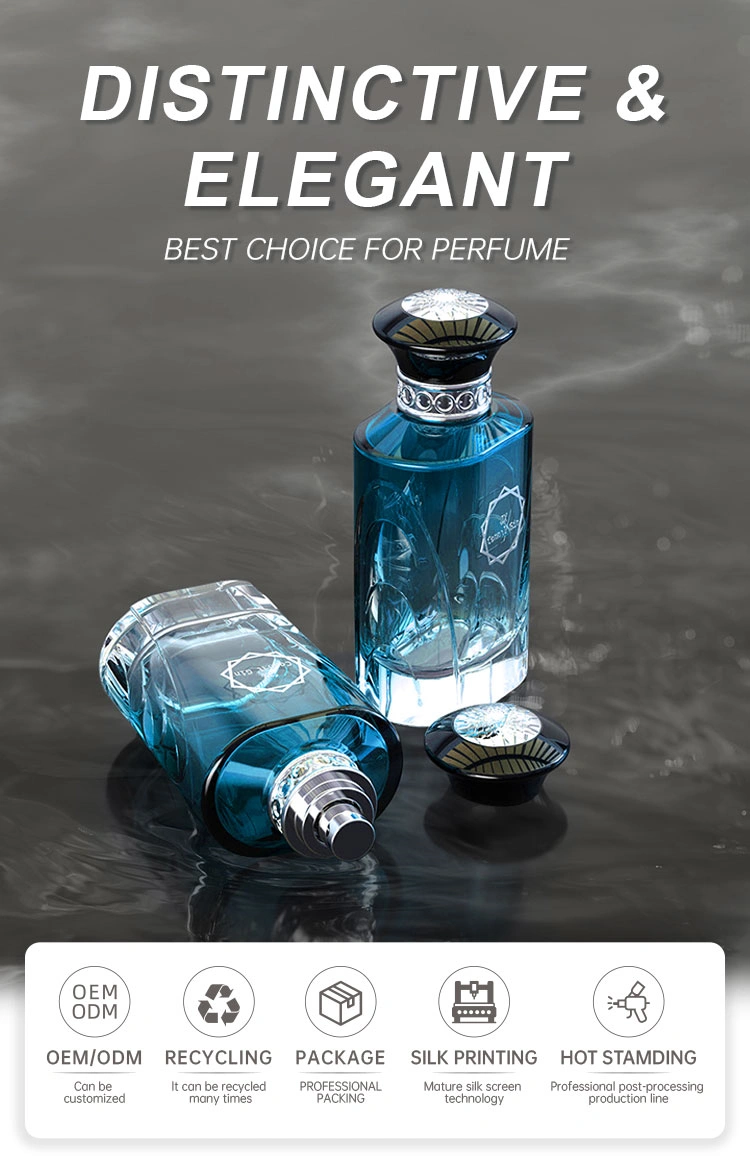Premium perfume bottle with metal collar
