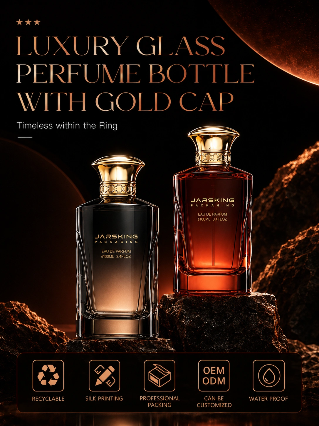 100ml clear gradient perfume glass