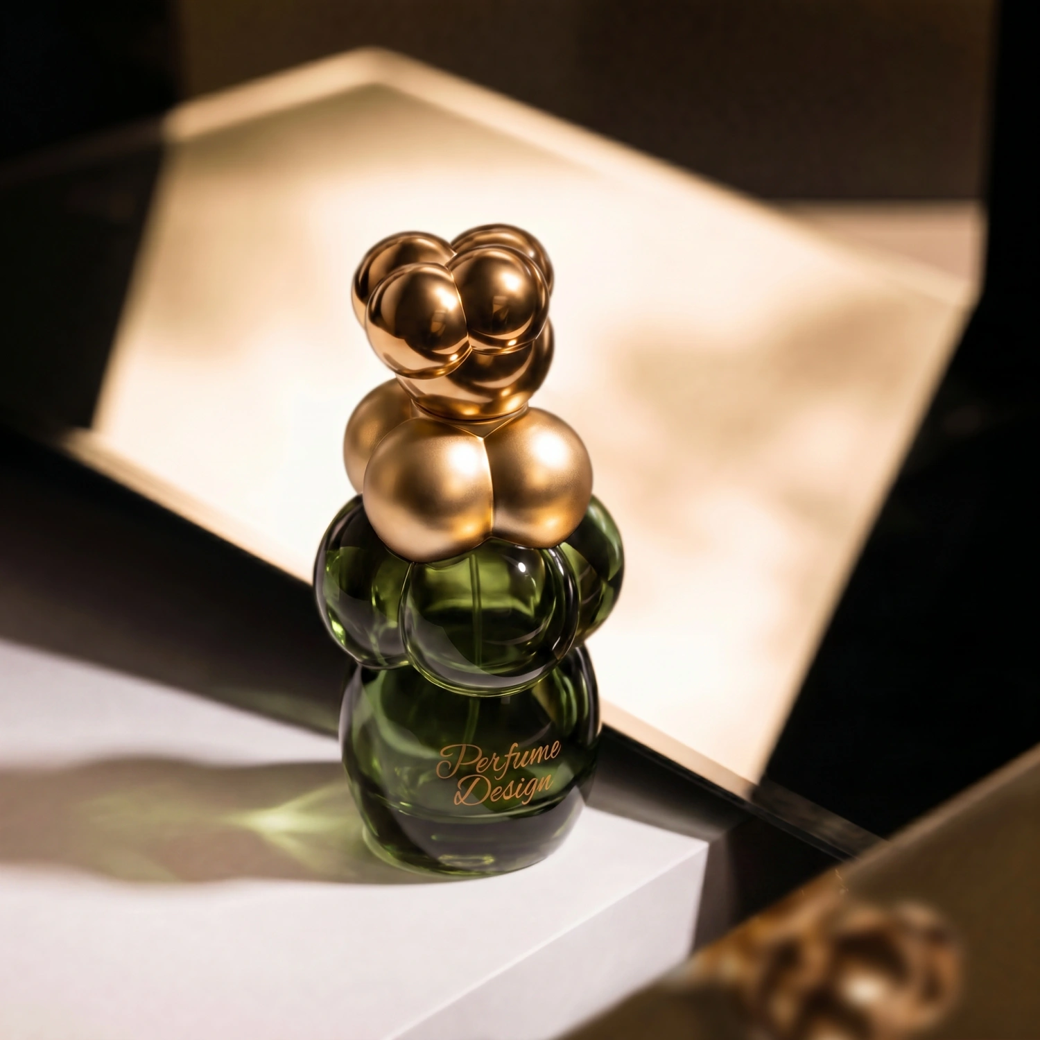gold sphere perfume bottle