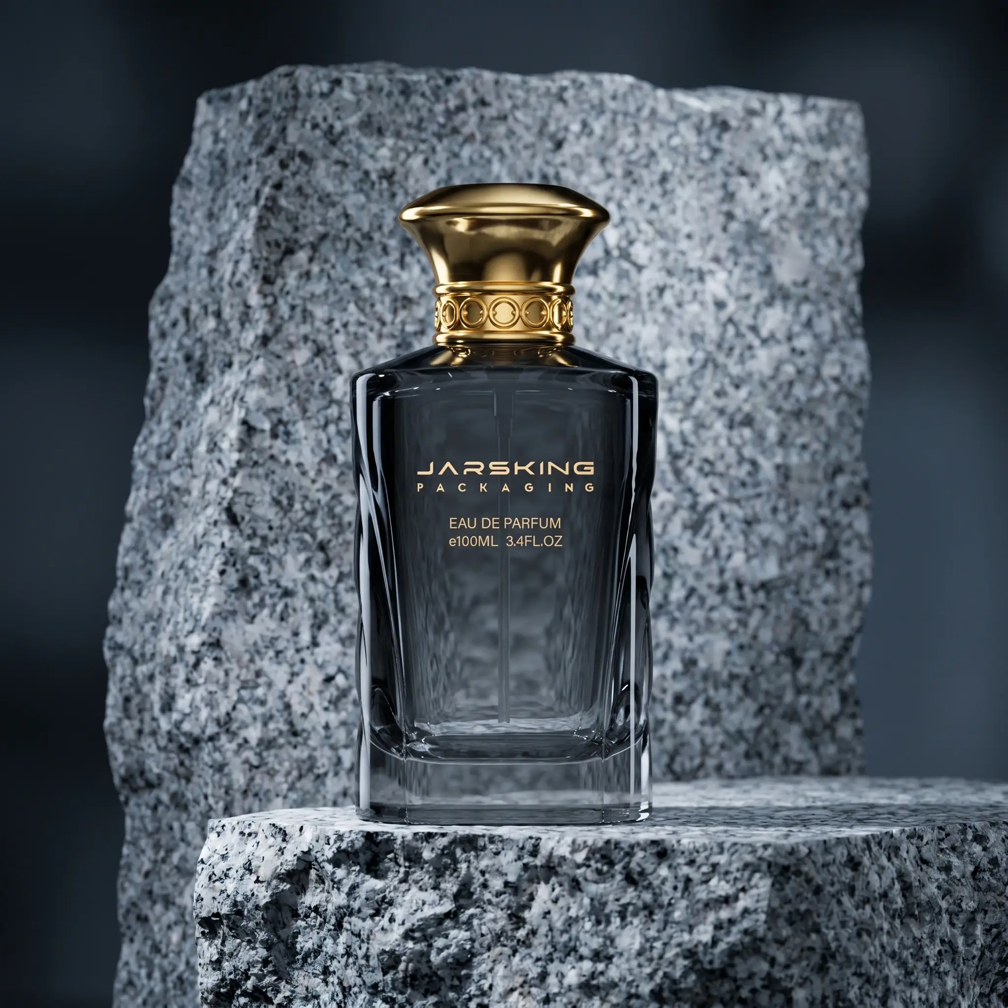 Ornate trumpet cap perfume flacon