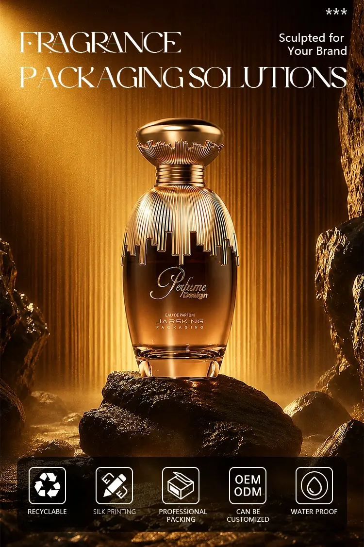 radiant gold perfume packaging