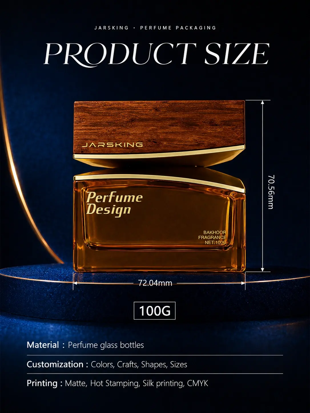 custom wood cap perfume bottle