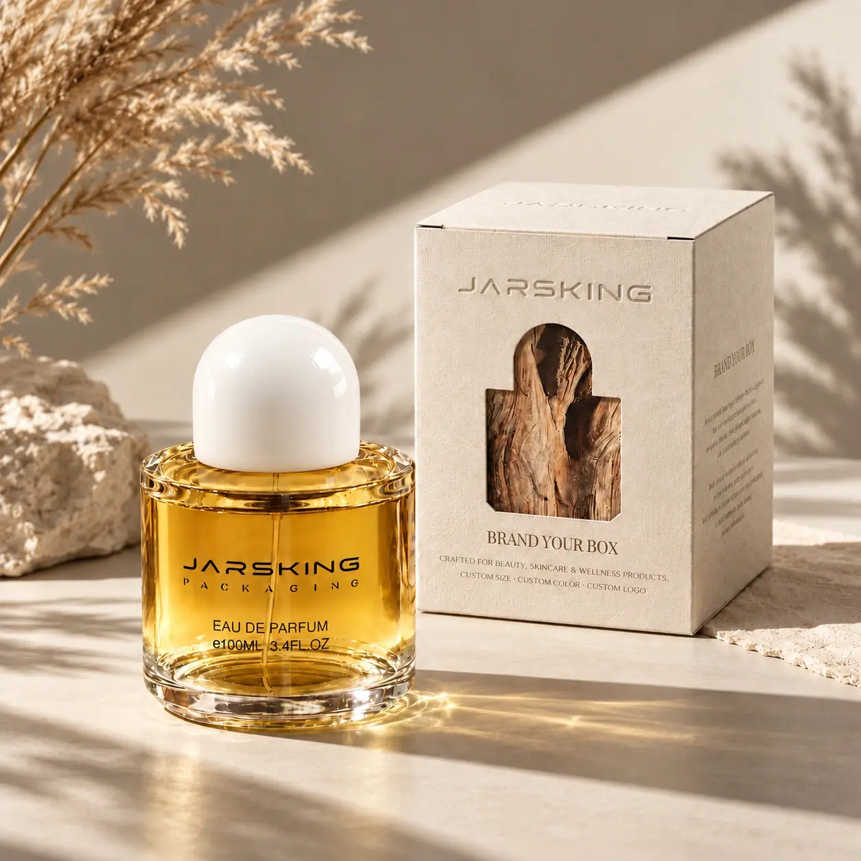 custom glass perfume bottles with boxes