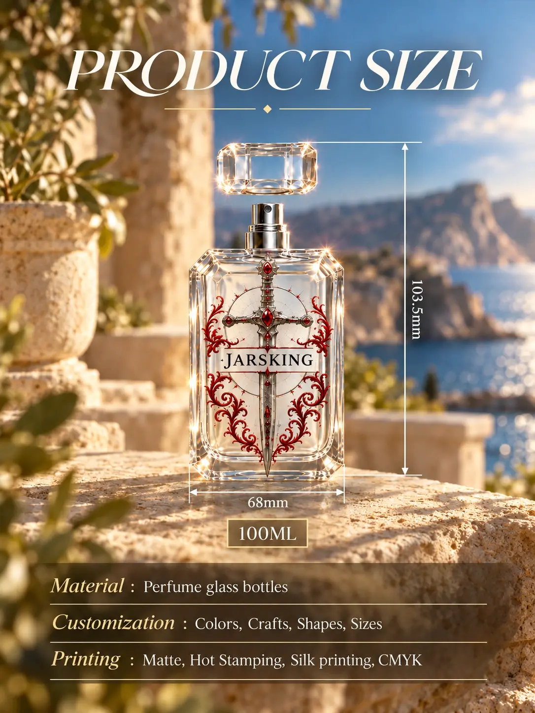 luxury perfume bottles with clear caps