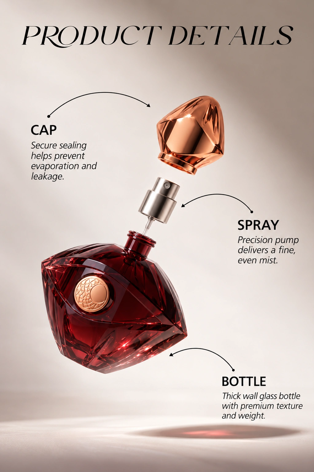 red glass perfume bottles