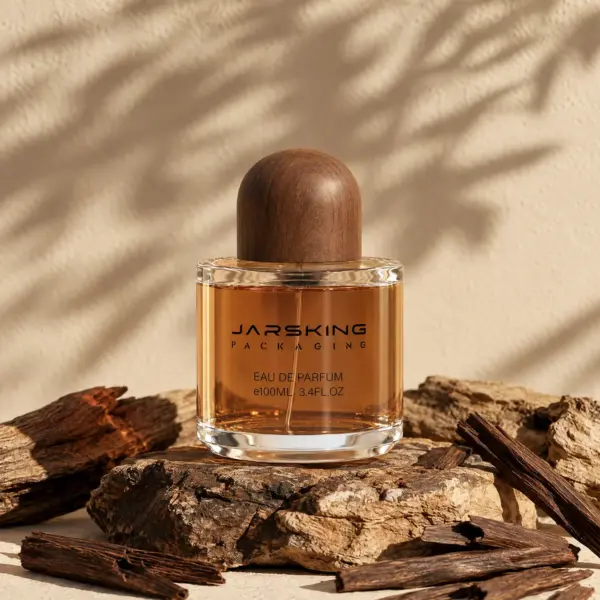 round perfume bottles with dome caps